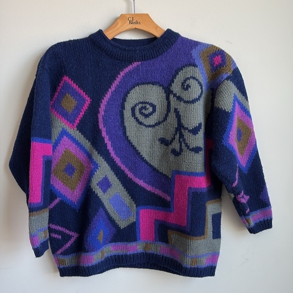 Espirt Sweaters - Vintage Esprit Abstract Sweater